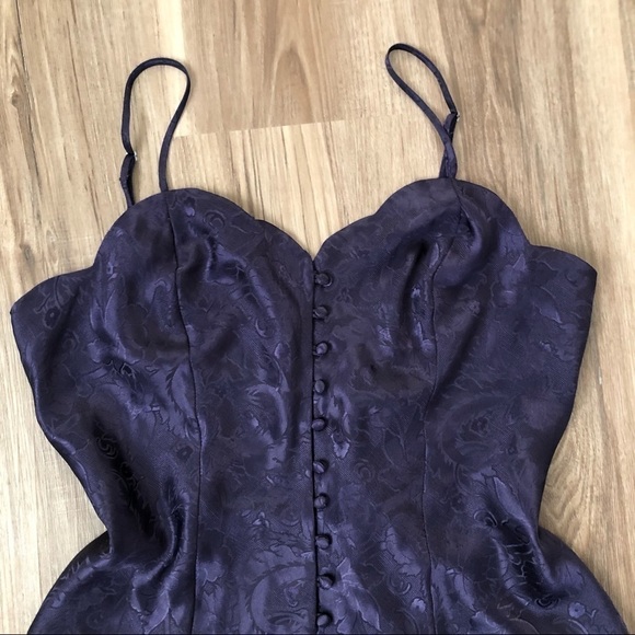 Victoria’s Secret Deep Purple front button intimate slip dress size Medium - Picture 2 of 9